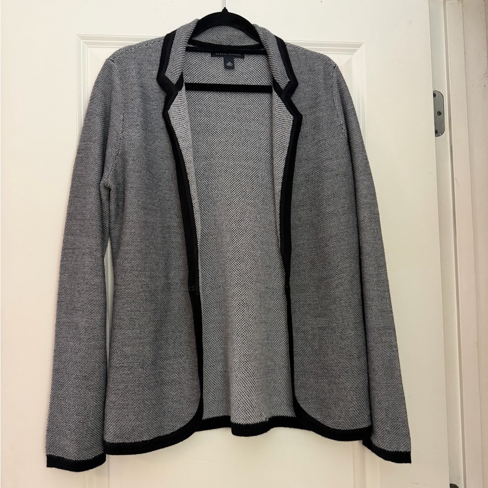 Banana Republic Gray Cardigan with Black Trim